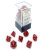 Chessex Dice Set  10mm Glitter Red/Gold Polyhedral Dice Set  Dungeons and Dragons D&D DND TTRPG Dice  Includes 7 Dice - D4 D6 D8 D10 D12 D20 D%, (CHX20504) view 1
