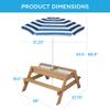 Best Choice Products Kids 3-in-1 Sand & Water Table, Wood Outdoor Convertible Picnic Table w/Umbrella, 2 Trays, Removable Top, 220lb Capacity Per Bench - Navy view 2