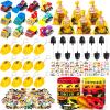 Lorfancy 150 Pcs Construction Party Favors Kids Toddler Construction Toys Trucks Stickers Goodie Bag Shovel Wristband Flashlight Keychain Vehicles Toy Birthday Party Supplies for Boys Girls view 1
