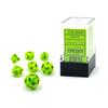 Chessex Dice Set  10mm Vortex Bright Green/Black Plastic Polyhedral Dice Set  Dungeons and Dragons D&D DND TTRPG Dice  Includes 7 Dice - D4 D6 D8 D10 D12 D20 D%,CHX20430 view 1