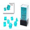 Chessex 10mm Translucent Teal & White Polyhedral Dice Set  Compatible with Dungeons & Dragons (D&D), Pathfinder & Other TTRPGs  Includes 7 Dice: D4, D6, D8, D10, D12, D20 & D% view 1