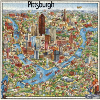 1000 Piece Adult Jigsaw Puzzle | 1978 map of Pittsburgh Pennsylvania | Pittsburgh Puzzle Map