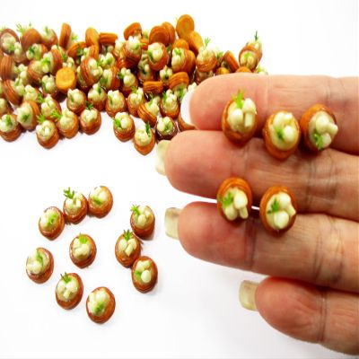 Lot 100 Loose Mushroom Puff Pie Dollhouse Miniatures Food Bakery Charms 16226