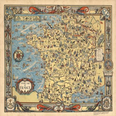 1000 Piece Adult Jigsaw Puzzle | 1936 | France Story Map