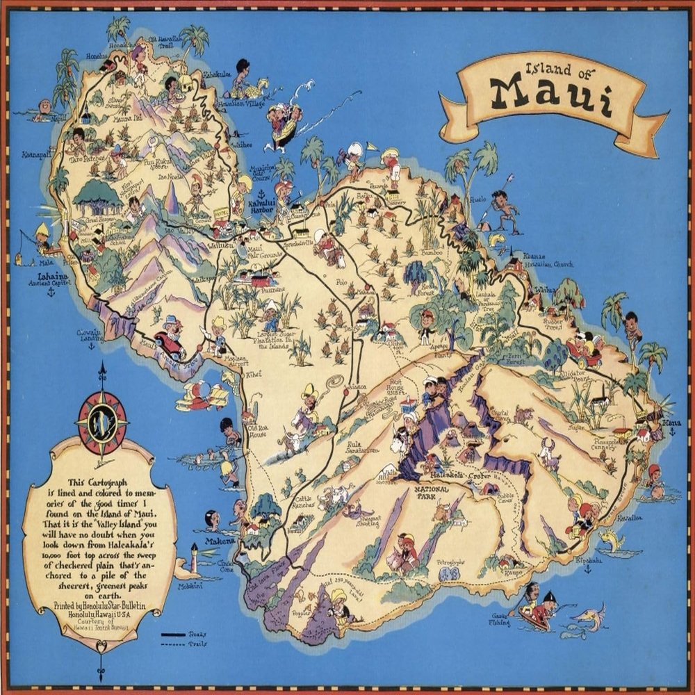 1000 Piece Adult Jigsaw Puzzle | 1931 | Island of Maui Hawaii | Hawaiian Islands - Maui Hawaii Puzzle 1000 Pieces