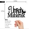 Umrah Mubarak Cake Topper - Muslim Islam Eid Festival Cake Decorations - Ramadan Mubarak Cake Topper, Happy Eid Cake Decorations - Black Glitter view 3