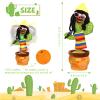 MIAODAM Dancing Cactus, Funny Style 270 Degree Rotation Talking Baby Toy for Big Kids and Adults, Repeats What You Say Colorful Glowing Singing Cactus Toy view 3