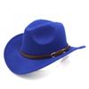 Kids Boys Girls Western Cowboy Hat Cowgirl Cap with Brown Belt Decorations for Halloween Birthday Party Cosplay (Blue), 8 Years view 1