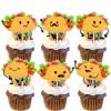 18pcs Gold Glitter Cute Taco Bout Dessert Cupcake Topper Mexican Yummy Food Fiesta Festival Theme Decor Supplies Baby Shower Happy Birthday Party Decorations view 1