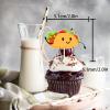 18pcs Gold Glitter Cute Taco Bout Dessert Cupcake Topper Mexican Yummy Food Fiesta Festival Theme Decor Supplies Baby Shower Happy Birthday Party Decorations view 2