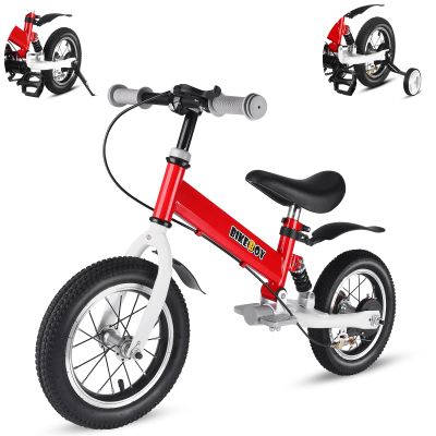 bikeboy Balance Bike 3 in 1,The Dual Use of a Kids Balance Bike and Kids Bike,12 14 Inches for 2-6 Years Old,with Shock Absorbers, Fenders, Pedals, Auxiliary Wheels