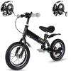 bikeboy Balance Bike 14 Inches, Dual Use Kids Bike for 2-6 Years Old, Shock Absorbers, Fenders, Pedals, Auxiliary Wheels, Black view 1