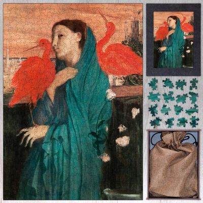 1000 Pieces Jigsaw Puzzles for Kids Adults Edgar Degas Young Woman with Ibis Large Size 1000 Pieces of Wooden Puzzle Unique Home Decorations and Gifts 75cmx50cm
