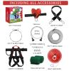 EDOSTORY 160 Feet Backyard Zip Line Kit for Kids and Adult Up Outdoor to 330lb with Stainless Steel Ziplines Spring Brake and Safety Harness, Christmas and Birthday Gifts for Kids(Red) view 4