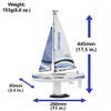 PLAYSTEAM Voyager 280 2.4GHz RC Motor Powered Sailboat in Blue - 17.5" Tall view 3