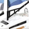 PLAYSTEAM Voyager 280 2.4GHz RC Motor Powered Sailboat in Blue - 17.5" Tall view 4