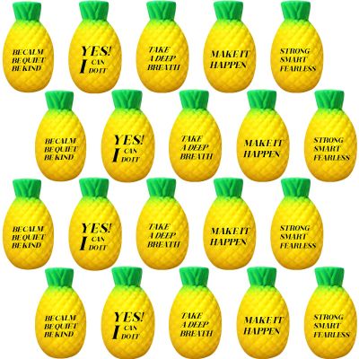 20 Pcs Pineapple Stress Ball Motivational Fidget Toys Fruit Stress Ball Inspirational Pineapple Party Favors for Adults Anxiety Relief Hand Exercise Motivating Encouraging, 2.09 x 1.18 Inches