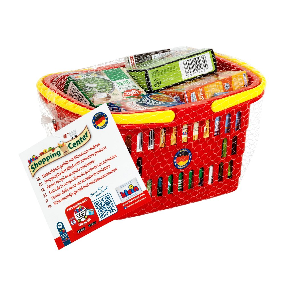 Theo Klein 7218 Shopping Basket Filled with German Products, Mulitcolor