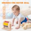Montessori Baby Toys Play Kit Montessori Mirror Peekaboo Knob Puzzle, Medium Spinning Drum and Rainbow Fabric Ball Kit Toys for 6-12Months Toddlers view 3