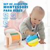 Montessori Baby Toys Play Kit Montessori Mirror Peekaboo Knob Puzzle, Medium Spinning Drum and Rainbow Fabric Ball Kit Toys for6-12Months Toddlers (Play Kit 3) view 2