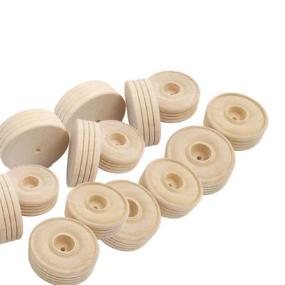 Ciieeo 50pcs Wooden Small Wheels DIY Crafts Toy Accessories for Kids Handmade Round Wheel Models