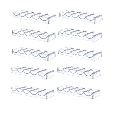 SEETOOOGAMES Poker Chip Tray Rack - Clear Acrylic Casino Chip Holder - Chips Storage Display Case for Texas Hold'em, Blackjack, Gambling, Poker Clubs, Parties or Home Casino Nights - 10 Pack