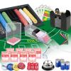 MrCarbon Super Casino Game Set: 6 Deck Shuffler+360pcs Chips+8 Poker Cards+Card Shoe+Chip Rake+Felt+Accessories, Blackjack Set & Texas Holdem Complete Kit, Poker Night Kit for Casino Party Gift view 1