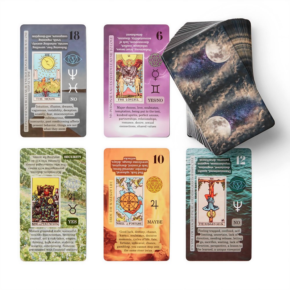 Witchy Cauldron Tarot Cards for Beginners, Learning Tarot Cards with Meanings on Them, for Beginners, Training Deck