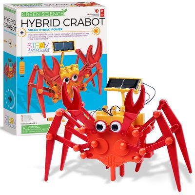 4M 403448 Green Science Hybrid Crabot-Solar Power Crawling Crab Kit-for Kids Ages 5+, Multi Coloured
