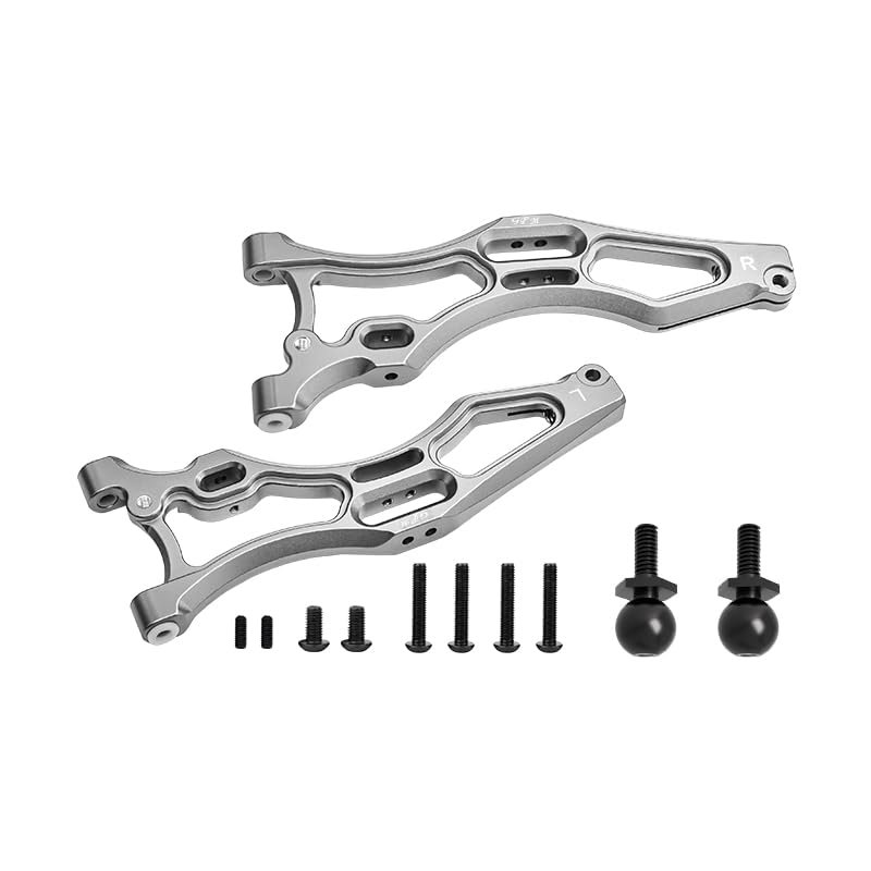 12pc Set Aluminum Front Lower Arms ARRMA 1/7 Fireteam Tactical Unit 6S BLX-ARA7618 RC Cars by GPM (Silver)