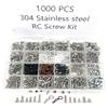 1000pcs Universal RC Screw Kit Screws Assortment Set, Hardware Fasteners for Traxxas Axial Redcat HPI Arrma SCX10 Losi 1/8 1/10 1/12 1/16 Scale RC Cars Trucks Crawler (1000pcs 304 Stainless Steel) view 1