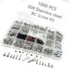 1000pcs Universal RC Screw Kit Screws Assortment Set, Hardware Fasteners for Traxxas Axial Redcat HPI Arrma SCX10 Losi 1/8 1/10 1/12 1/16 Scale RC Cars Trucks Crawler (1000pcs 304 Stainless Steel) view 2