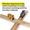 11 Pcs Deluxe Wooden Dog Bone Track Connector Pack - Train Connector Pieces Compatible with All Wooden Train Track Sets - Track Accessories view 2