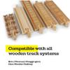 11 Pcs Deluxe Wooden Dog Bone Track Connector Pack - Train Connector Pieces Compatible with All Wooden Train Track Sets - Track Accessories view 3
