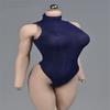 1/6 Scale Female Figure Clothes,Girl Bodysuit Zipper Jumpsuit Clothing for 12inch PH TBL Seamless Action Figure Body(Dark Blue) view 2