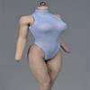1/6 Scale Female Figure Clothes,Girl Bodysuit Zipper Jumpsuit Clothing for 12inch PH TBL Seamless Action Figure Body (Light Blue) view 1