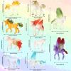 Charniol 16 Pcs Unicorn Figurine Set Includes 12 Pcs Mini Unicorn Figures Figurines Small Plastic 4 Horse Figures for Birthday Christmas Supplies view 2