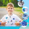 Jerify 110 Pcs Shark Party Favors Keychains Tooth Necklaces, Silicone Bracelet Wristbands Button Pins Gift Bags and Stickers for Birthday Shark Party Supplies Ocean Sea view 3