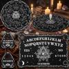 Threan Pendulum Dowsing Divination Board with Amethyst Set Wooden Spirit Talking Board Metaphysical Message Crystal Pendulum Necklace with Planchette for Wiccan Supply(Eye Style) view 1