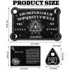Threan Pendulum Dowsing Divination Board with Amethyst Set Wooden Spirit Talking Board Metaphysical Message Crystal Pendulum Necklace with Planchette for Wiccan Supply(Eye Style) view 2