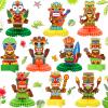 10 PCS Hawaiian Party Decorations Tiki Table Centerpieces Luau Party Decor Tropical Birthday Party Supplies Hawaii Table Topper Aloha Honeycomb Centerpieces for Summer Beach Party Favor view 1