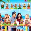 10 PCS Hawaiian Party Decorations Tiki Table Centerpieces Luau Party Decor Tropical Birthday Party Supplies Hawaii Table Topper Aloha Honeycomb Centerpieces for Summer Beach Party Favor view 2