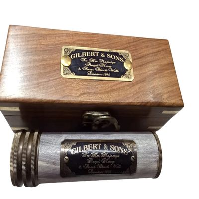 Brass Kaleidoscope with Wooden Box - Antique Finish - Kaleidoscope for Kids Friends Family Children by MSOVERSEASNAUTICAL (White)