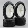 Replacement Part For 4pcs 1/10 Buggy Off Road Tire Tyre Front&Rear 6 Spoke White Wheel Rim Fit For 1:10 4WD Buggy Car 1/10 Tire 25034+27009 - (Color: No Glue) view 1