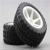 Replacement Part For 4pcs 1/10 Buggy Off Road Tire Tyre Front&Rear 6 Spoke White Wheel Rim Fit For 1:10 4WD Buggy Car 1/10 Tire 25034+27009 - (Color: No Glue) view 3