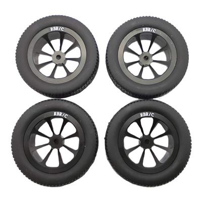 Replacement Part For Set Of 4 4pcs Upgrade Wheel Rim Wheel Hubs Tires For WPL D12 RC Car - (Color: Black)