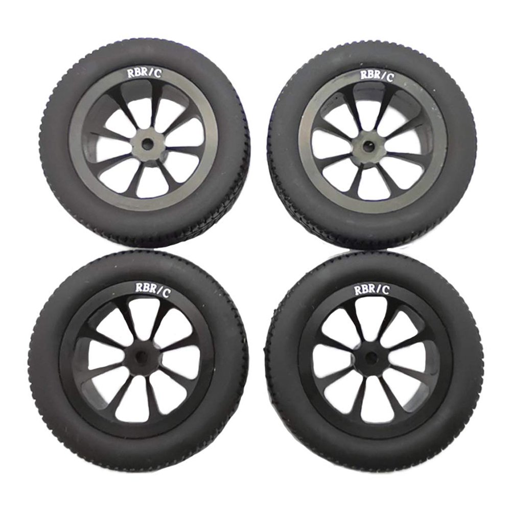 Replacement Part For Set Of 4 4pcs Upgrade Wheel Rim Wheel Hubs Tires For WPL D12 RC Car - (Color: Black)