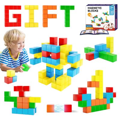 Hiwawind Magnetic Blocks 30pcs, Toddler Toys for Boys and Girls,Large 1.18 Inch Magnet Building Toys,Creative STEM Montessori Sensory Toys, Magnet Toys for Kids Age 3 4 5 6 7 8 Year Old