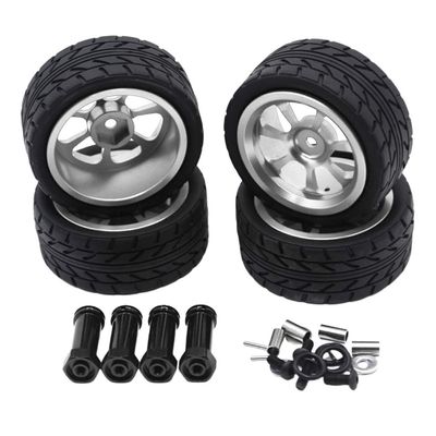 Replacement Part For 4Pcs 12mm Hub Wheel Rim Tires Tyre For RC Te Control Car - (Color: Silver)