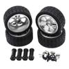Replacement Part For 4Pcs 12mm Hub Wheel Rim Tires Tyre For RC Te Control Car - (Color: Silver) view 1